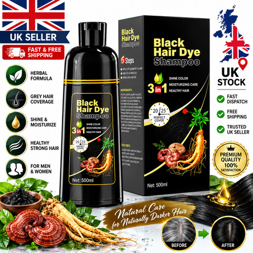 Black hair dye shampoo - in, 1