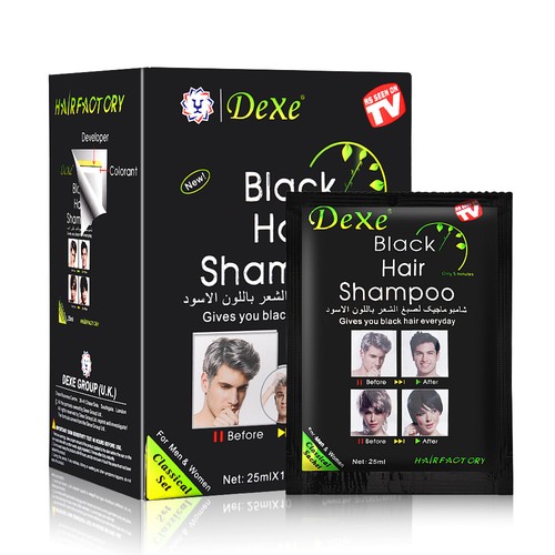 Dexe black hair dye shampoo - dexe,