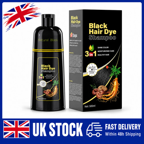Black hair dye shampoo - dye, in