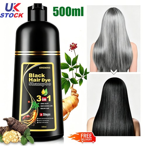 Black hair dye shampoo - hair,