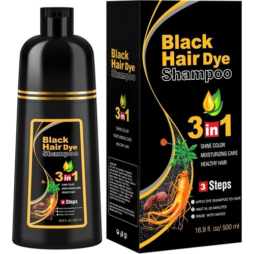 Black hair dye shampoo - black,