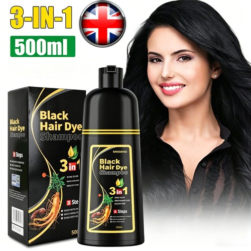 Black hair dye shampoo - dye, 3