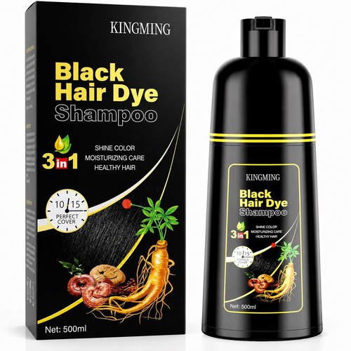 Black hair dye shampoo 1 - black,