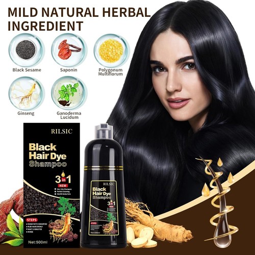 Black hair dye shampoo 1 - dye, 3