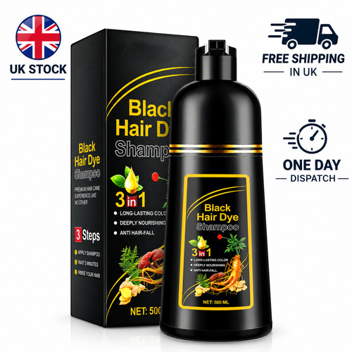Black hair dye shampoo - black,