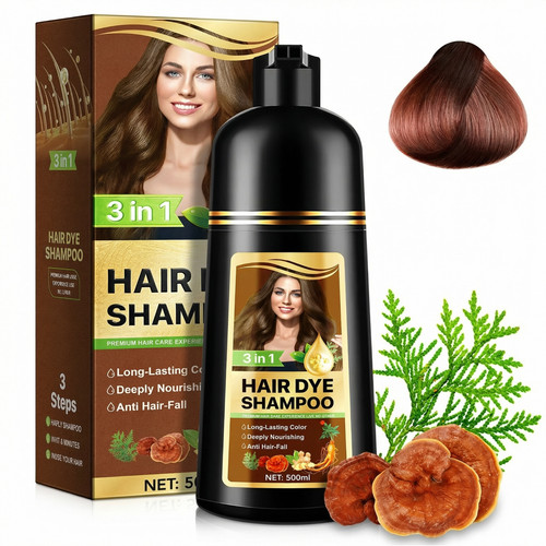 Hair dye shampoo 500ml - 3-in-1,
