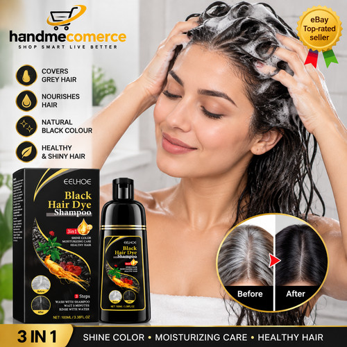 Black hair dye - shampoo, in