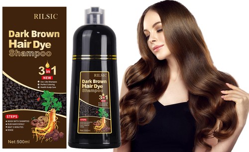Dark brown hair - brown, shampoo