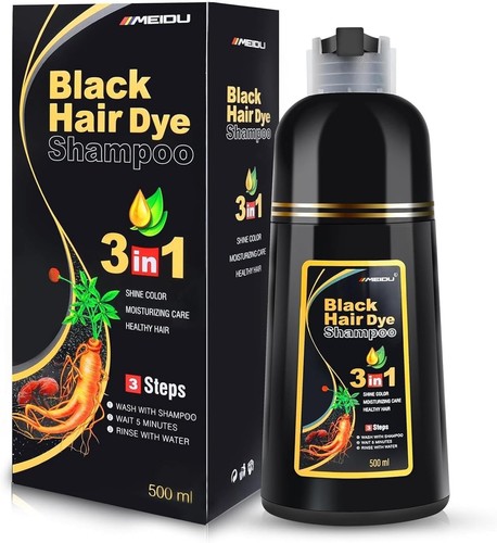 Black hair dye shampoo - for, men