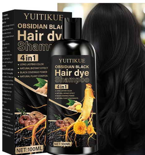 Black hair dye shampoo 1 - dye, in