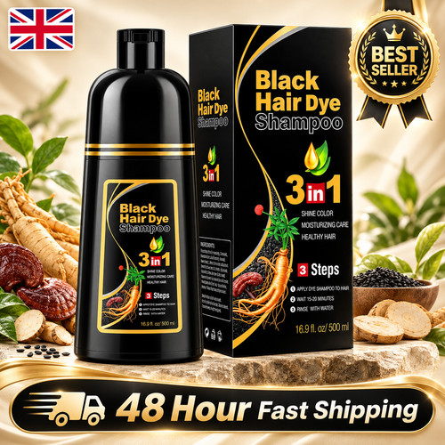 Black hair dye shampoo 1 - black,