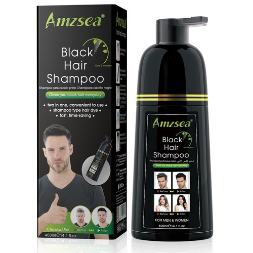 Instant black hair shampoo