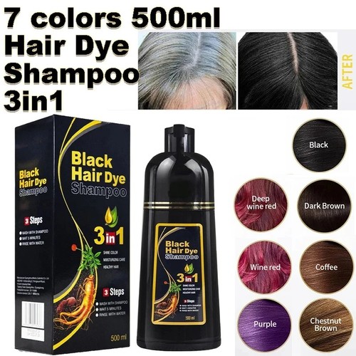 Black hair dye shampoo - black,