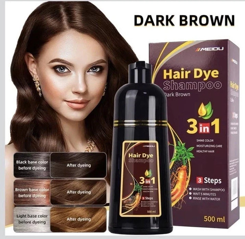 Black hair dye shampoo - black, 3