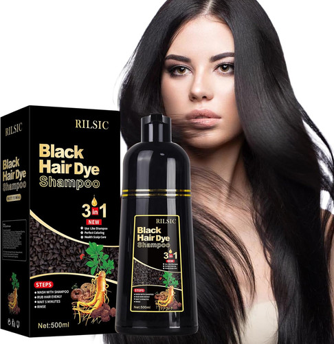 Black hair dye shampoo 1 - black,