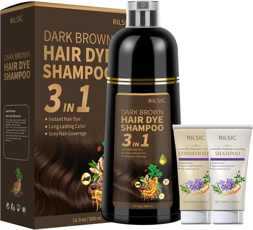 Dark brown hair dye shampoo - hair,