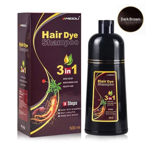 Black hair dye shampoo - black,