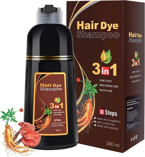 Black hair dye shampoo - dye, in