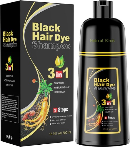 Black hair dye shampoo - black,