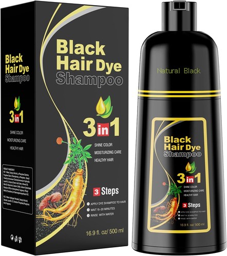 Black hair dye shampoo 1 - black,