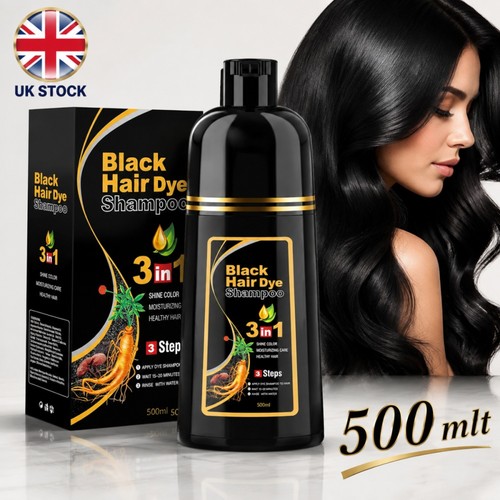 Black hair dye shampoo - hair, for